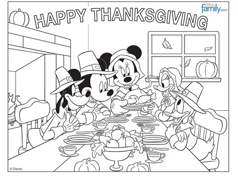 Free Printable Disney Thanksgiving Coloring Pages